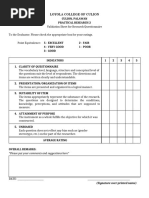 Question Validation Sheet