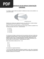 Lista de Exercícios Leis de Kepler e Gravitação Universal