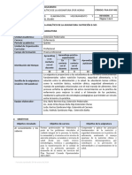 Programa Analítico de La Asignatura Nutrición