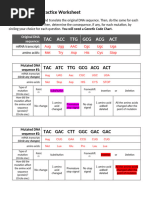 DNA Mutations Practice Worksheet