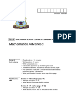 2024 Gosford HS Mathematics Advanced Task 4 (Trial HSC)