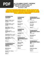 Columbia County Composite Sample Ballot