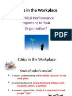 Ethics in The Workplace: Is Ethical Performance Important To Your Organization?