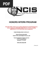 NCIS Honors Intern Program October 2011