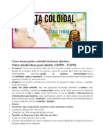 Plata Coloidal Beneficios, Propiedades y Dosificacion