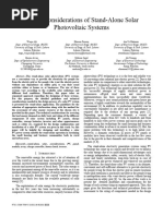 Design Considerations of Stand-Alone Solar Photovoltaic S