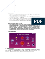 Life Span of Stars Outline