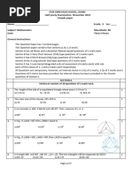 Grade 9 2024 Half Yearly Sample Paper Math