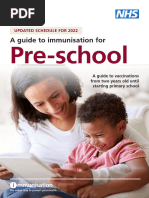 UKHSA Guide To Immunisations Pre-School Leaflet