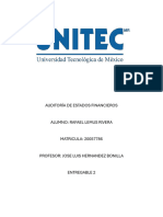 Auditoría de Estados Financieros Entregable 2