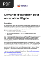 Demande Expulsion Occupation Illegale