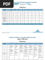 Dieta de Pérdida de Peso de 1300kcal