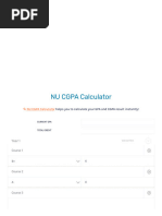 NU CGPA Calculator Online Free!