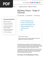 Big Bang Theory - Evolution, Theories of Origin of Universe