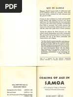 Margaret Mead (1928) Coming of Age in Samoa