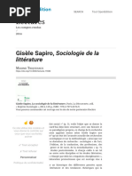 Gisèle Sapiro, Sociologie de La Littérature