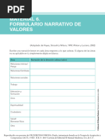 Tabla de Valores