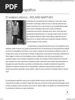 El Análisis Retórico - ROLAND BARTHES