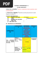 SESIÓN DE APRENDIZAJE 5°con Los Procedimientos