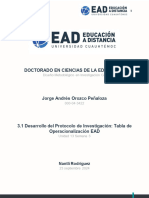 3.1 Desarrollo de Protocolo de Investigación, Tabla de Operacionalización - Orozco - Jorge