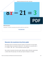 20 Ejercicios de Ecuaciones de Primer Grado - Neurochispas