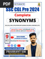 SSC CGL PRE 2024 Complete Synonyms