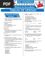 Tablas de Verdad para Quinto Grado de Secundaria