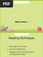 Teaching Reading Techniques and Materials For Non Readers: Mrs. Debbie S. Ocampo