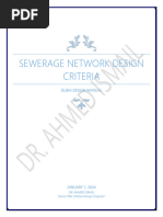 Sewerage Network Design Criteria by Dr. Ahmed Ismail