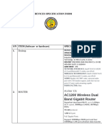 Ict Devices Specification Form