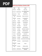 Delhi Schools Holiday List and Calendar 2024