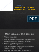 Week 1 - Overview of Applied Linguistics.