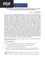 A Formação Inicial Dos Professores Da Educação Básica No Apagar Das Luzes Do Plano Nacional de Educação 2014-2024 - Resumo