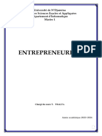 Cours Entrepreneuriat Master 1 Informatique