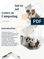 Introduction To Professional Ethics in Computing