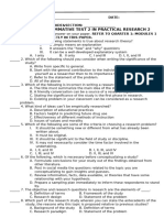 Quarter 1: Summative Test 2 in Practical Research 2