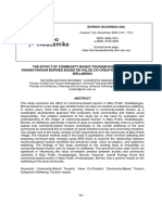 THE Effect OF Community Based Tourism IN Batu Puteh Kinabatangan Borneo Based ON Value Co-Creation ON Subjective Wellbeing