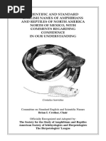 Committee On Standard English and Scientific Names - Scientific and Standard English Names of Amphibians and Reptiles of North America North of Mexico, With Comments Regarding Confidence in Our Unders