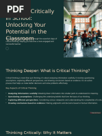 Thinking Critically in School Unlocking Your Potential in The Classroom