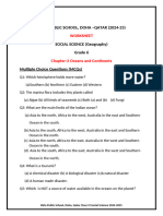 WORKSHEET - Grade 6 - Chapter 2-Oceans and Continents