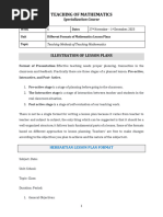 6.2 - Different Formats of Mathematics Lesson Plans