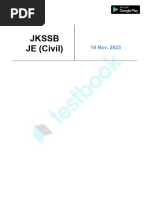 JKSSB JE (Civil) Official Paper (Held On - 19 Nov, 2023)