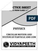 Centre of Mass & System of Particles - Practice Sheet