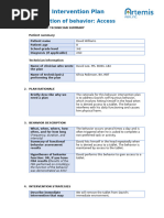 ABA Behavior Intervention Plan Template Example Access