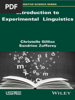 Introduction To Experimental Linguistics (Christelle Gillioz, University of Bern Etc.)