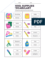 School Things Vocabulary Worksheets