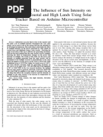 Analysis of The Influence of Sun Intensity On Power On Coastal and High Lands Using Solar Tracker Based On Arduino Microcontroller