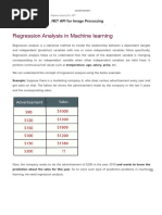 Regression Analysis in Machine Learning