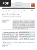 Exploring The Influence of Students' Perceptions of Face-To-Face