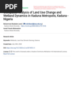 Geospatial Analysis of Land Use Change and Wetland